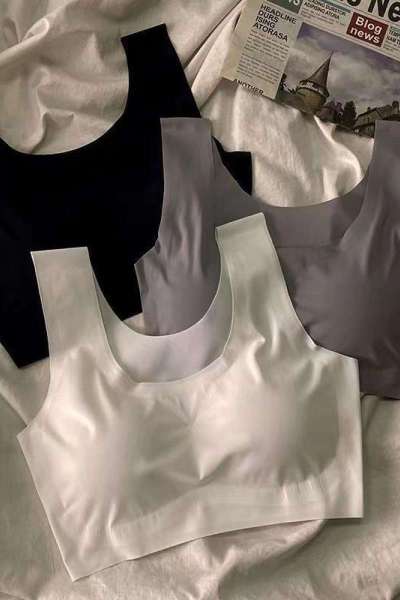 冰丝内衣韩版薄款透气钢圈少女文胸聚拢显胸夏季背心