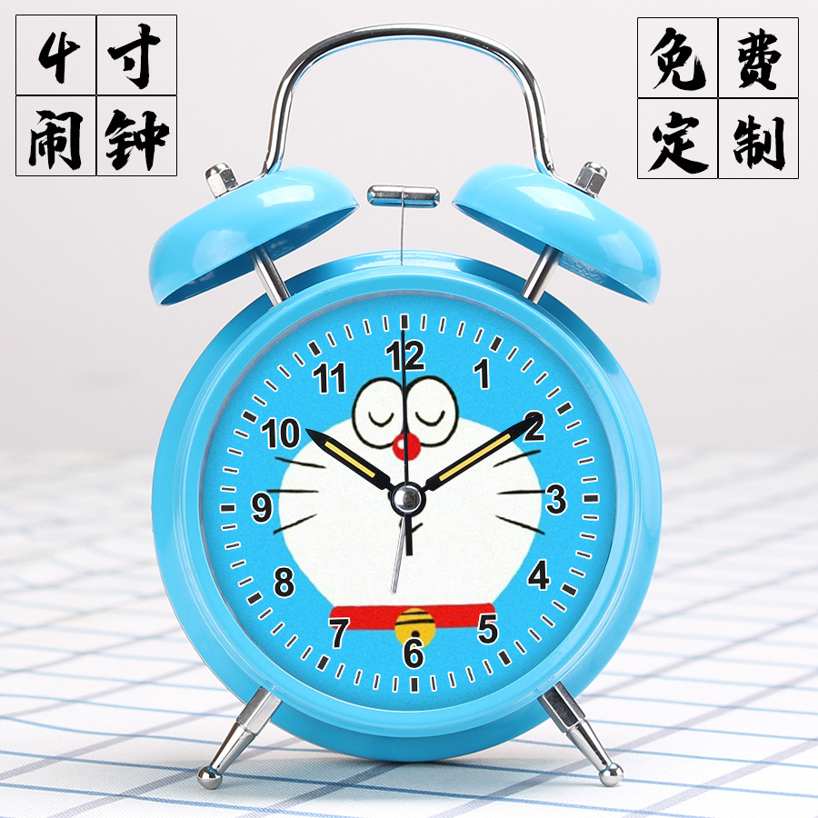哆啦a梦小闹钟可爱学生用超大声音床头静音简约卡通儿童专用闹铃 商品