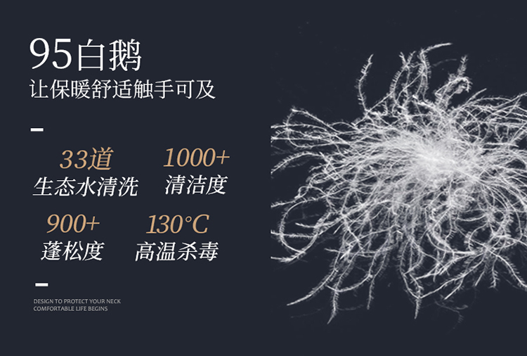 三维工匠枕头 扭花鹅绒枕棉面料95鹅绒枕尤帛尼羽绒枕芯护颈枕芯 三维