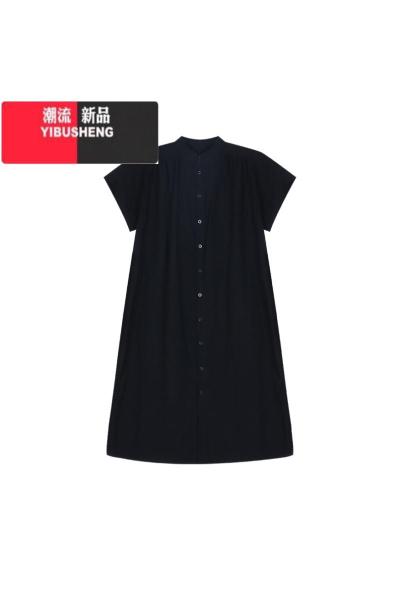 YIBUSHENG时尚新款2024套装衬衫连衣裙女黑色叠穿长款季蕾丝边阔腿两件套