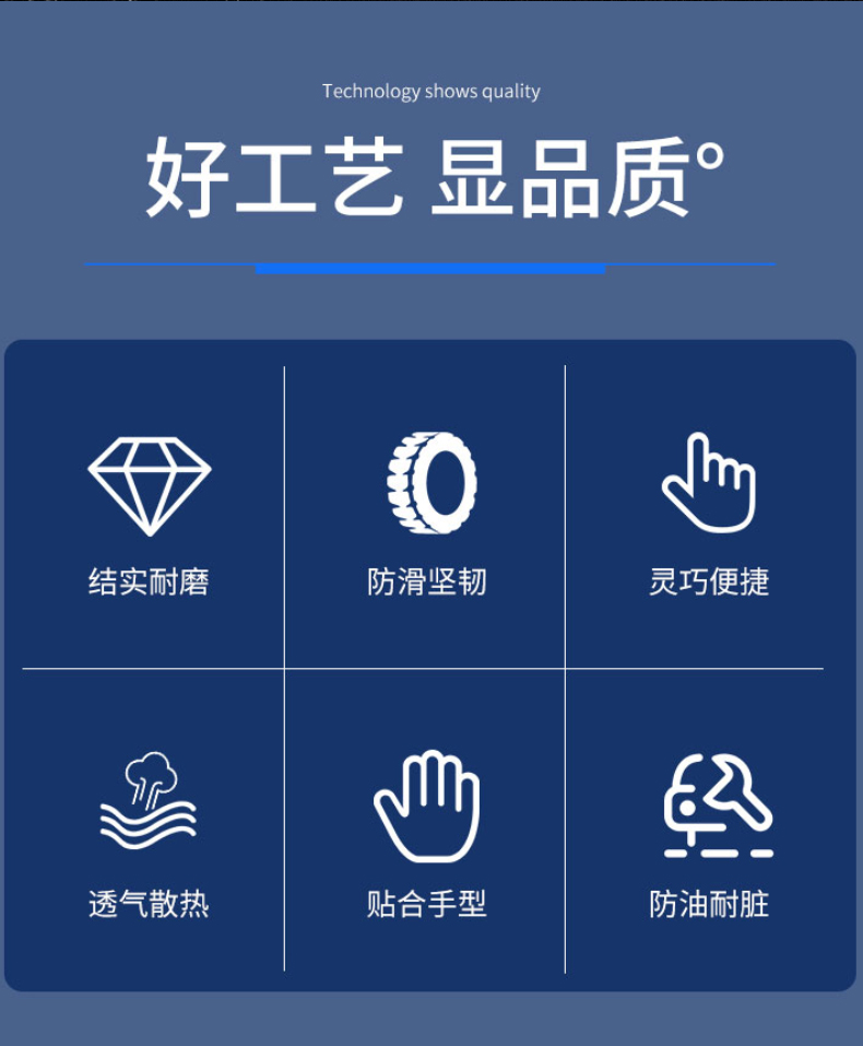 艺呈(yicheng)清洁工具 手套劳保耐磨工作丁腈橡胶乳胶防滑防水防割丁