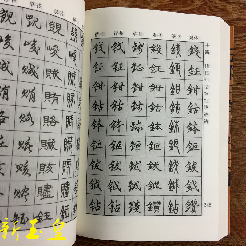 7000汉字五体毛笔字毛笔楷书行书草书隶书篆书入门字帖九体书法字典九