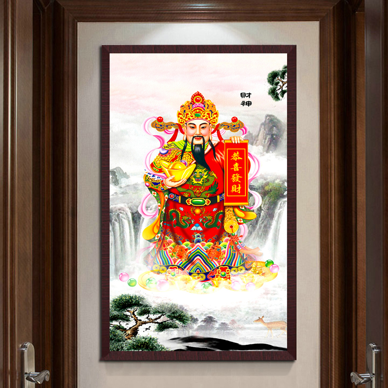 封后2019十字绣线绣新款财神爷十字绣财神图大财神到文财神爷人物家用