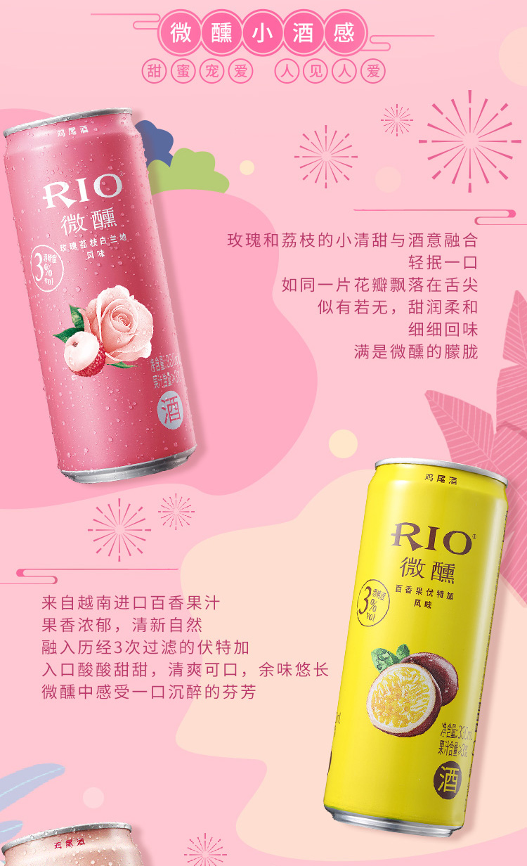 【酒厂自营】rio锐澳微醺预调鸡尾酒量贩cny礼盒装330ml*10新品整箱