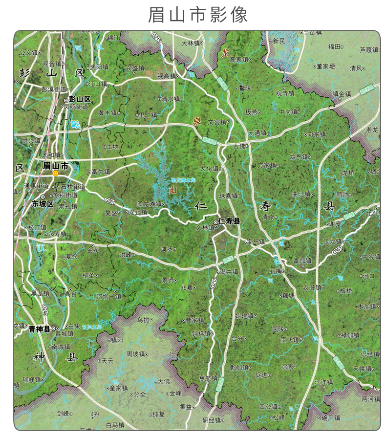 [诺森文化]新版 眉山城市地图集 眉山市地势图 行政区划图 高清正版