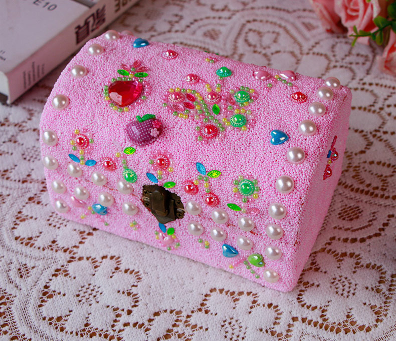 儿童手工雪花泥首饰盒diy制作材料包珍珠泥粘土画礼物女孩玩具蝴蝶款