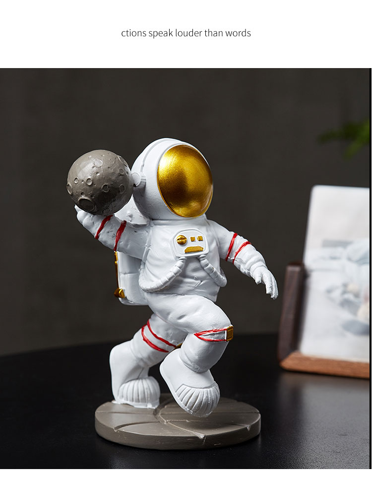 三维工匠创意宇航员小摆件办公室桌面太空人男生房间儿童房家居装饰品