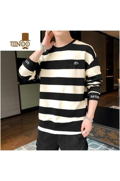 YANXU新款潮牌圆领卫衣男加绒加厚秋款2023潮流ins长袖男装春装