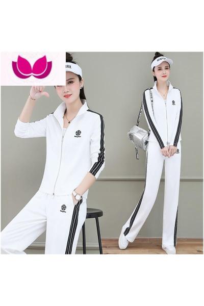 七斓时尚休闲阔腿裤套装女2023年新款春装女高端运动棒球服套职业