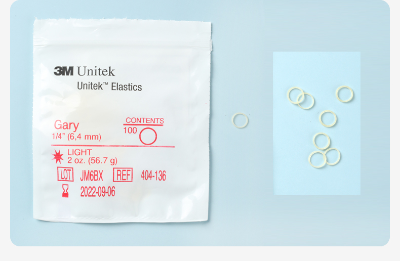 3m正畸橡皮筋牙齿矫正钢丝牙套正畸皮筋牵引器非兔子牙科橡皮圈 1/4