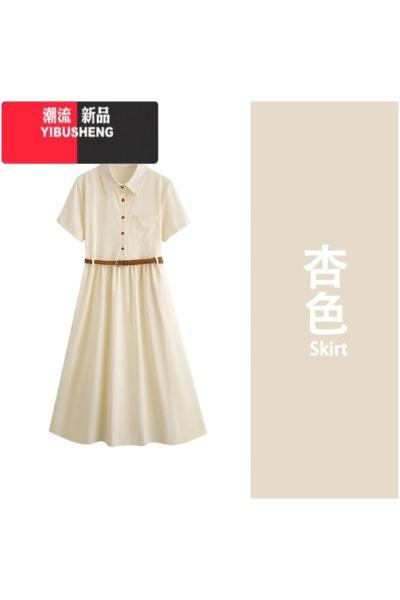 YIBUSHENG2024新款小个子法式高级感衬衫连衣裙子季女装气质收腰polo长裙
