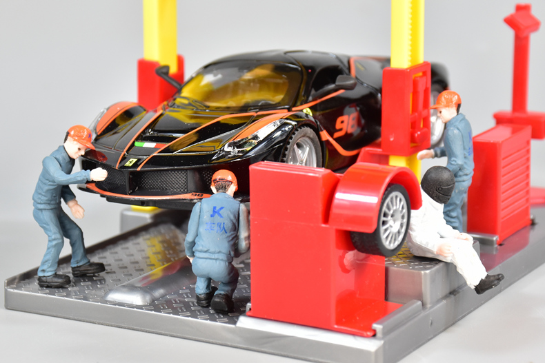 模型快速赛车维修站洗车房玩具套装场景升降机玩具车辆汽车修理厂真