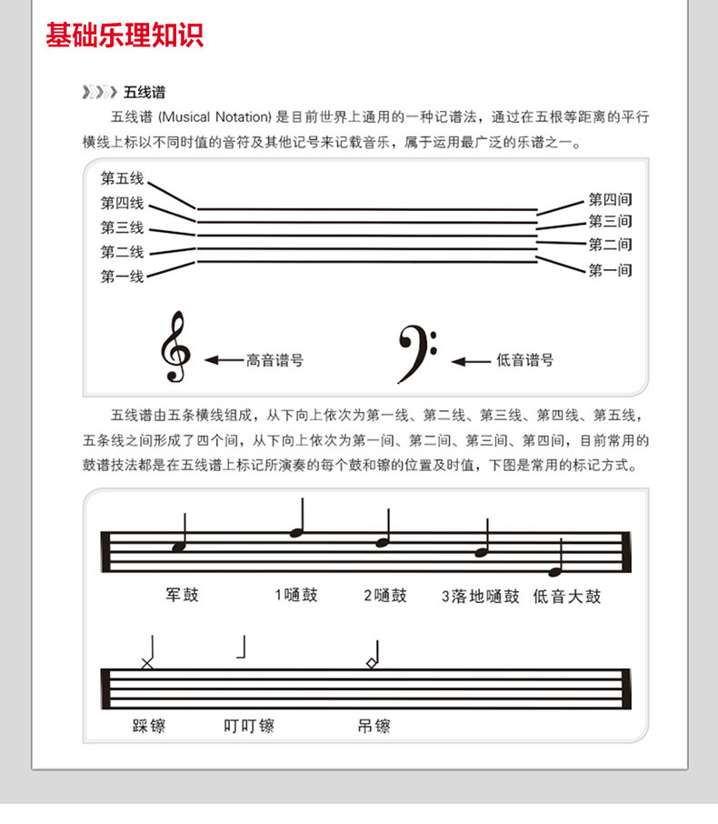 爵士鼓基础教程 二维码视频教学版 架子鼓教程爵士鼓视频自学教程