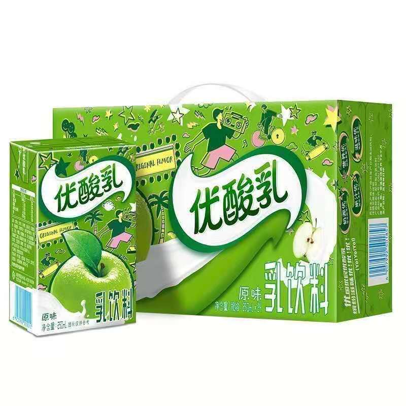 伊利(yili)风味奶 伊利优酸乳原味250ml*24盒酸酸乳草莓果粒ad早餐