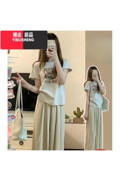 YIBUSHENG正肩修身t恤女短袖2024年新款百搭休闲减龄小众复古短款上衣季