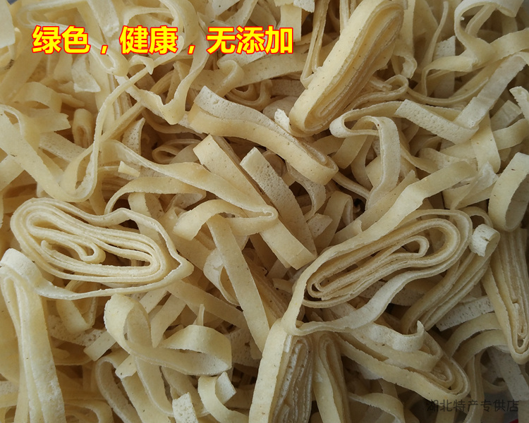 豆丝豆皮子湖北特产农家新鲜手工现做干豆皮约500g绿豆丝干货干豆丝