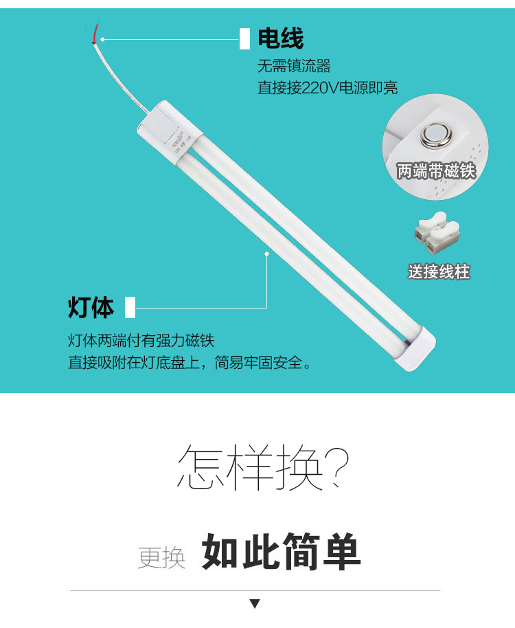 定做h型灯管四针 三基色长条荧光灯管h管节能灯日光灯24w36w40w55w 白