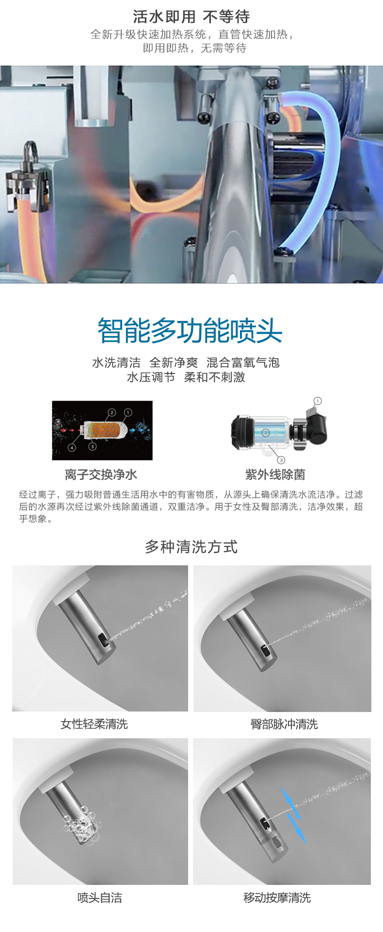 箭牌卫浴智能马桶全自动一体式家用电动坐便器冲洗烘干akb1305