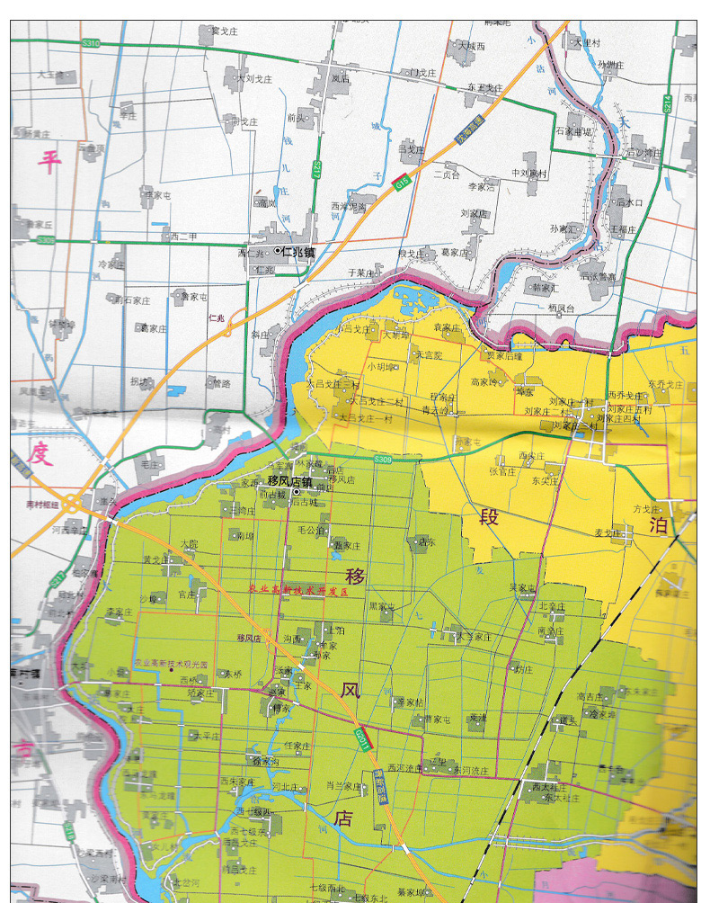 2019新版 即墨区地图 青岛市各区市地图系列 108cm*76cm 办公室商务