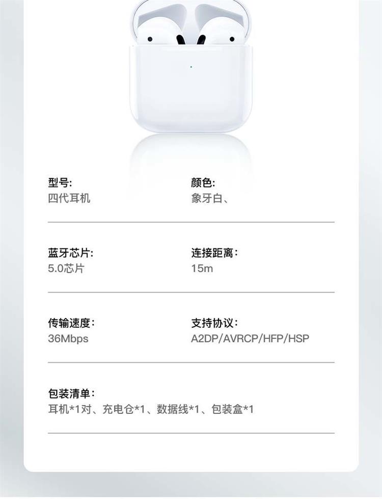 四代pro4无线蓝牙耳机降噪改名定位弹窗适用于安卓iphone