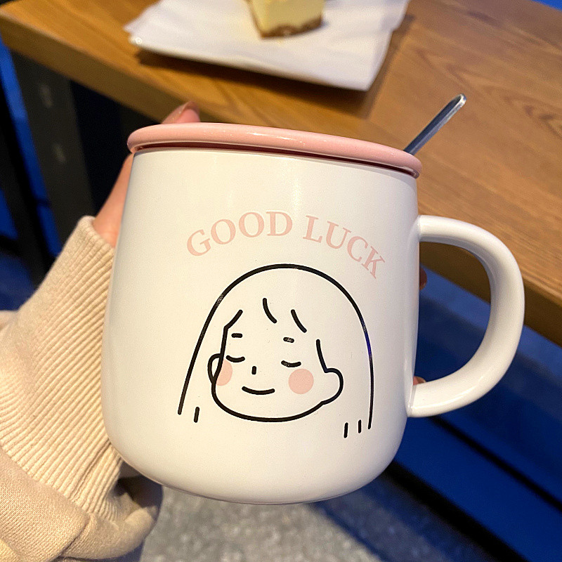 喝水杯子男女学生情侣家用大咖啡杯咖啡器具 jy3282luck陶色女孩头像