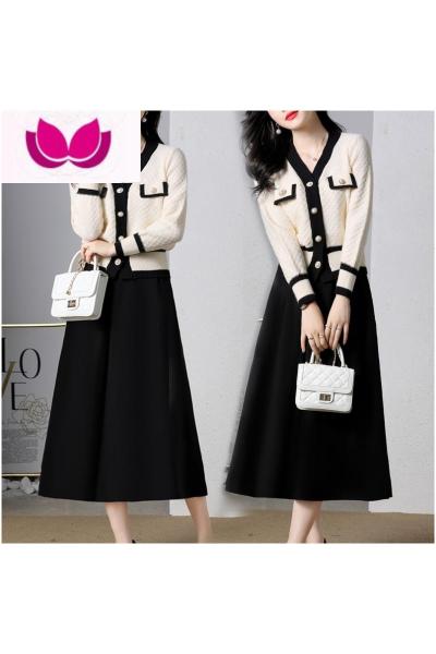 七斓春装套连衣裙女2023年新款气质名媛女范小香风套装裙子