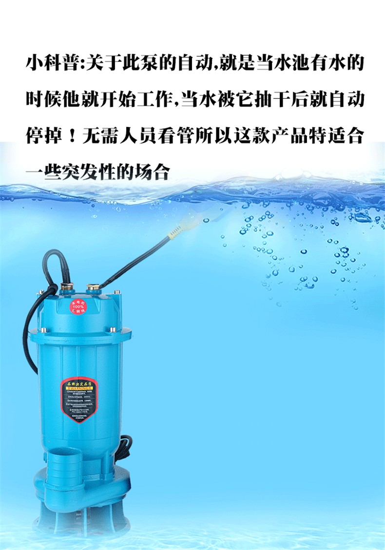 定做220v小型家用化粪池抽水泵潜水泵抽水高扬程抽粪排污泵380v 1.