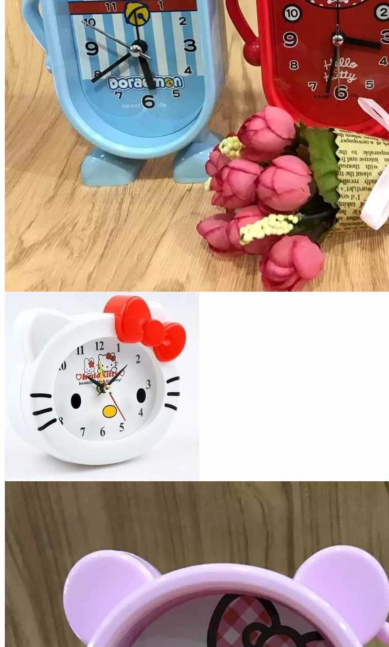 多功能蓝月亮大象飞机男女孩学生老人创意床头石英闹钟闹铃马蹄表橘