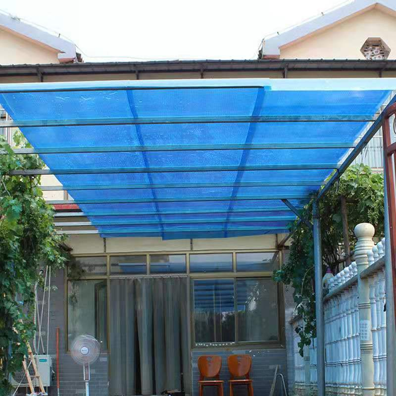 frp蓝色阳光板采光板pc耐力板雨棚塑料板防雨棚车棚树脂玻璃纤维 0.