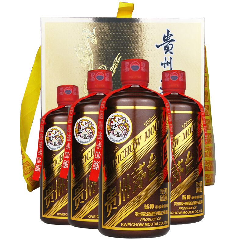 贵州茅台酒 53度酱香型 国之四礼 500ml*4瓶 酱樽酱色小批量勾兑