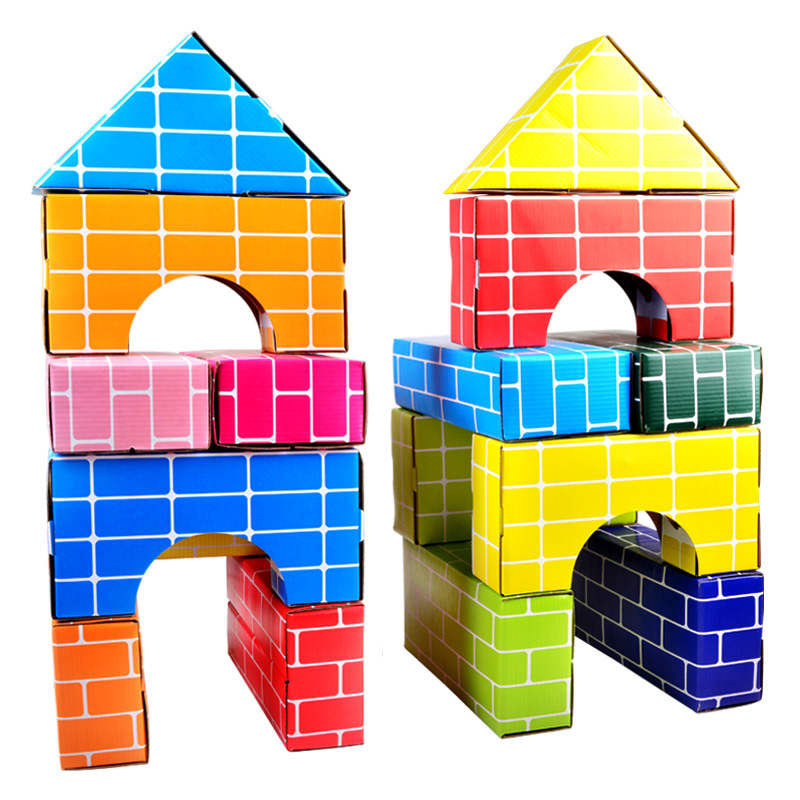 儿童仿搭建玩具积木纸砖幼儿建构玩具幼儿园建构区材料环境布置【定制