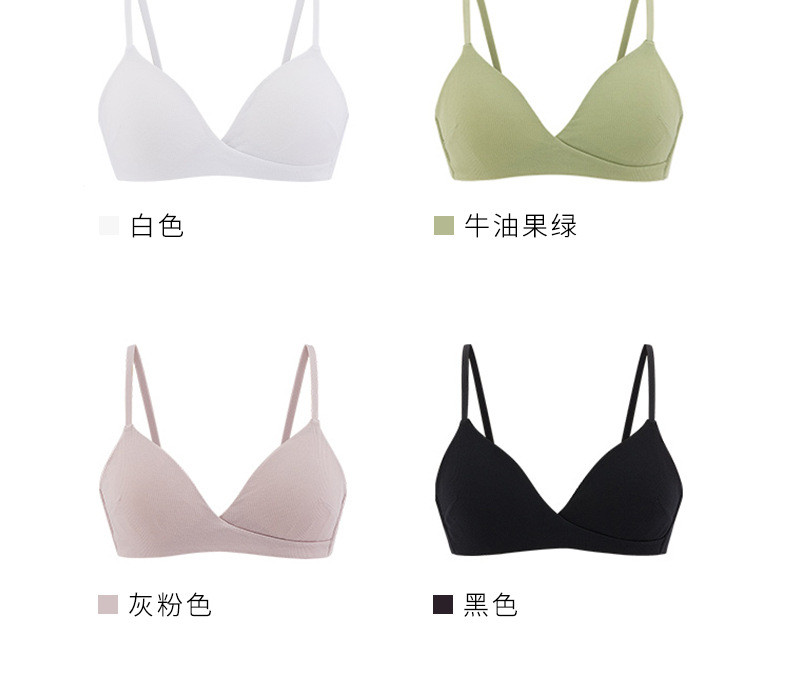 女无钢圈文胸收副乳光面日系少女文胸3/4罩杯 白色 xl(85b/80c/85c)