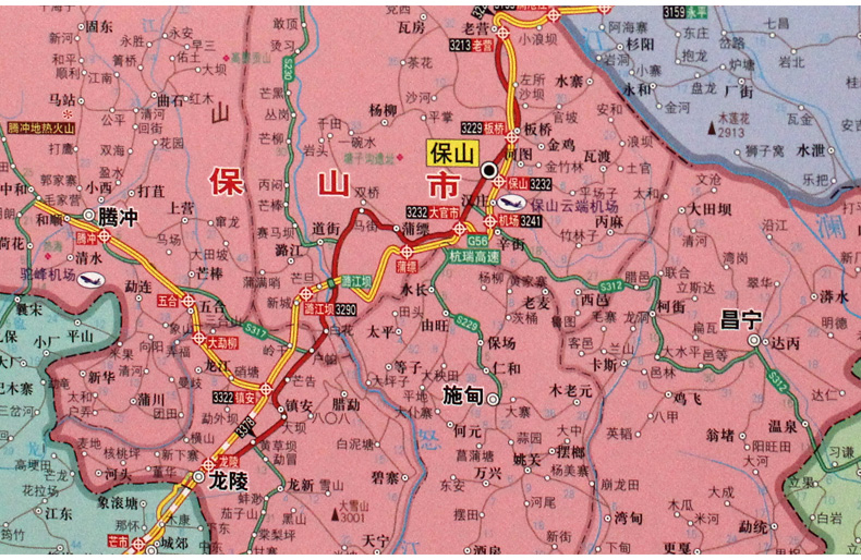 惠典正版新版云南省地图挂图14米x1米政区交通办公室用图防水覆膜带挂