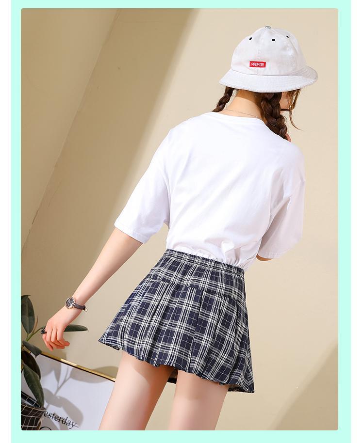 《超短裙女格子百褶裙学生高腰迷你半身无安全裤内衬 …