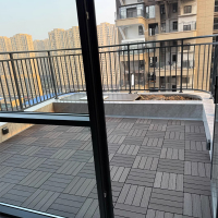 杜晶 DJ-PJDB13 防水防腐木塑拼接实木复合地板 0.3米宽木纹浅灰色