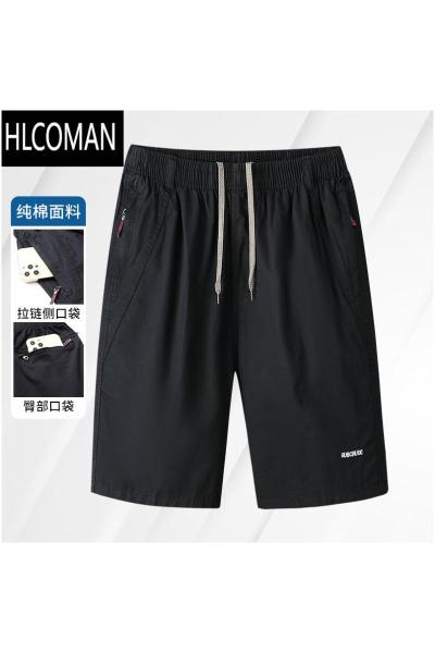 HLCOMAN夏季中年男士爸爸夏装短裤宽松中老年人休闲五分裤外穿大裤衩