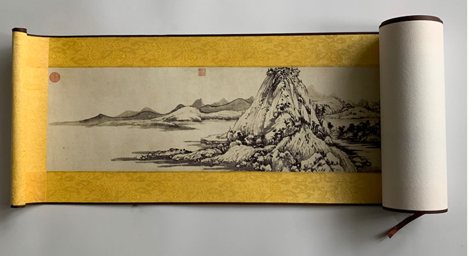 富春山居图长卷山水画卷轴全景临摹装饰画国画高清画出国留学礼物富春