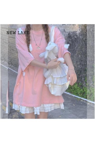 NEW LAKE2024年新款多巴胺穿搭韩系夏装搭配酷盐系日系学院风两件套装裙子