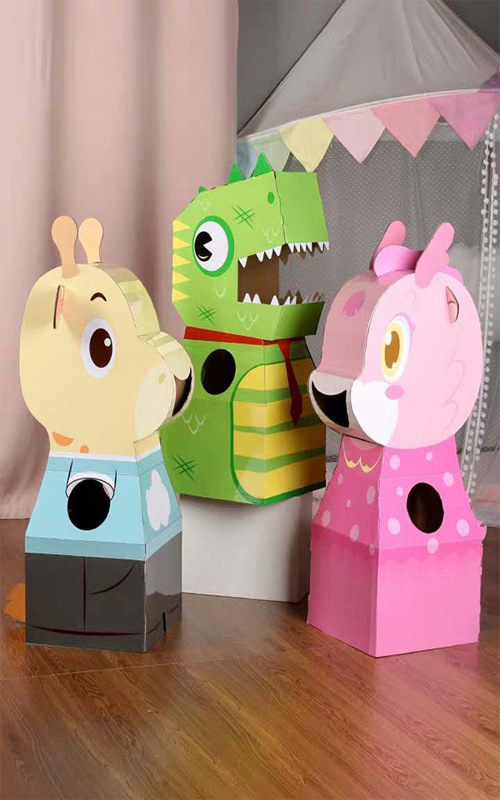 抖音儿童恐龙纸箱可穿纸盒衣服纸壳箱纸板手工diy制作纸皮玩具