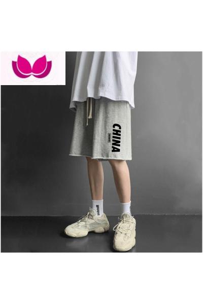 七斓宽松短裤男生夏季薄款运动灰色休闲国潮外穿篮球速干夏装五分裤子