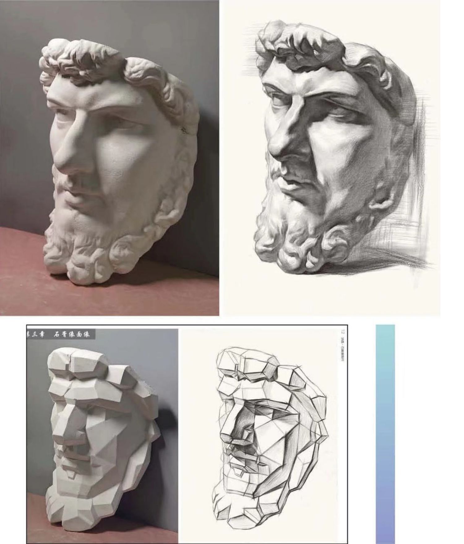 讲透素描石膏像2人物头像五官结构零基础入们敲门砖照片对画临摹范本
