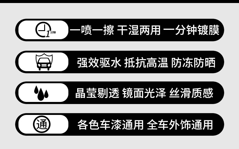 汽车镀膜剂漆面纳米喷雾水晶液体车漆保护镀晶车身上光度膜剂[特惠]