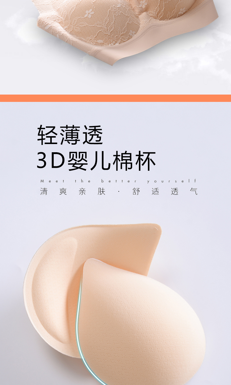 升级版泰国乳胶内衣聚拢收副乳无痕蕾丝运动背心式无钢圈文胸