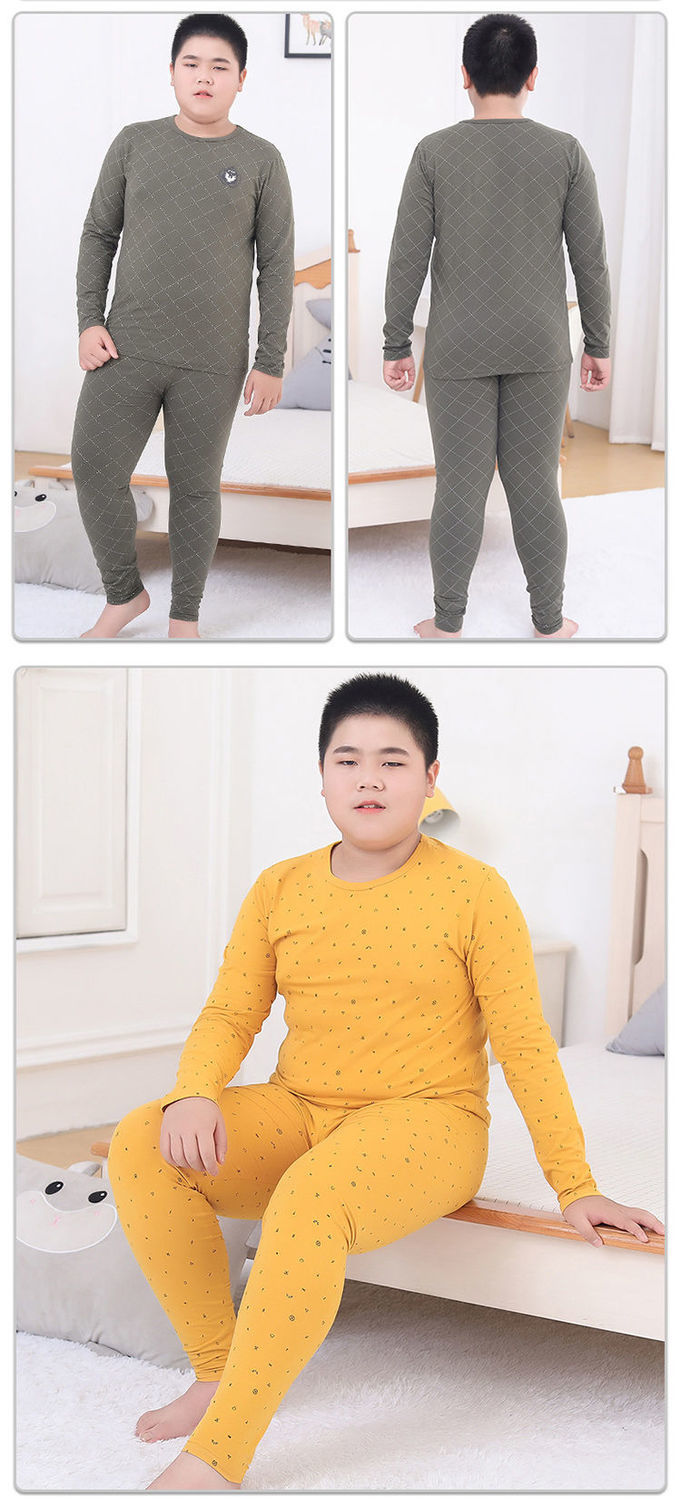 聿垣格婴童内衣 男胖童秋衣秋裤套装加肥加大莱卡棉10青少年12初中学