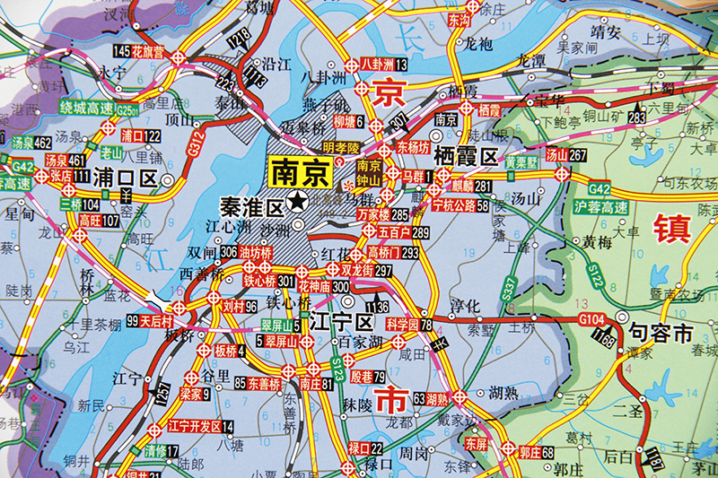 【单张双面】2019江苏省地图挂图和南京城市城区地图挂图1.