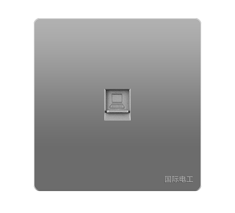 敬平插座t3磨砂灰 86型暗装一位电脑家用墙壁式银灰色大板一位网线