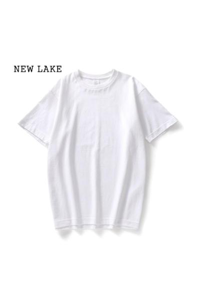 NEW LAKE200g白T新疆棉圆领t恤女短袖纯棉半袖内搭打底体恤上衣宽松