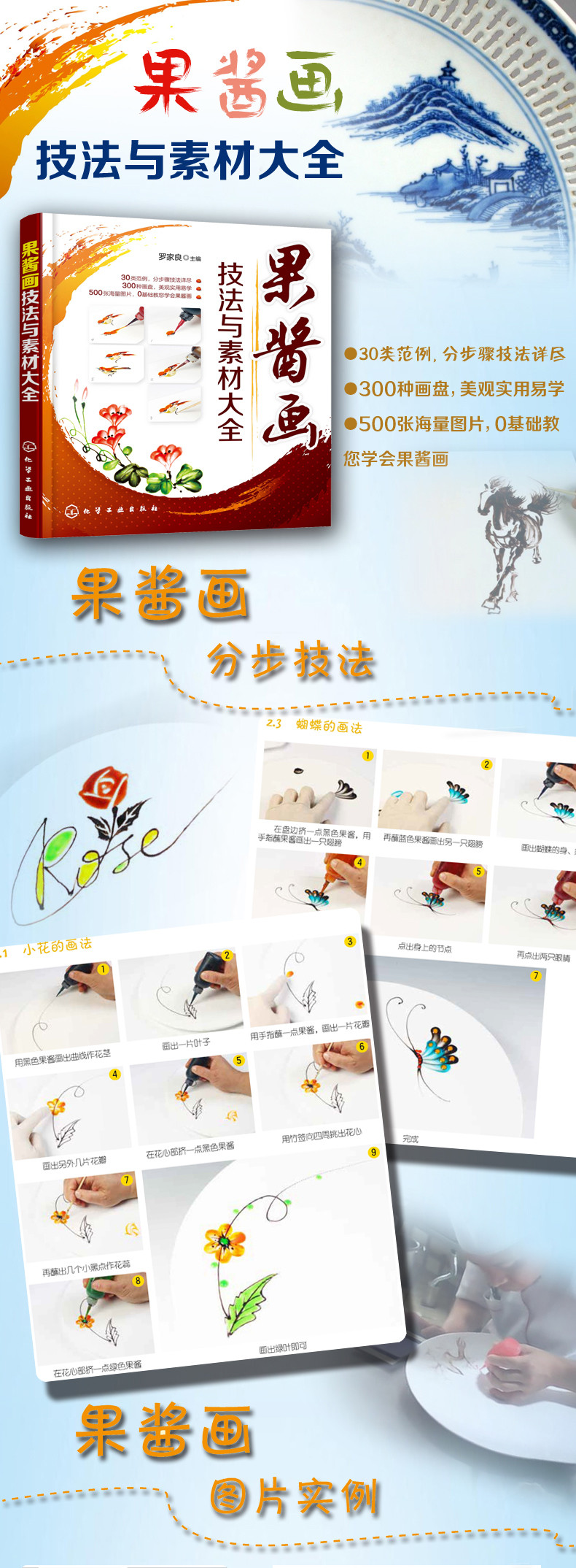 3本果酱画技法全解教程果酱画技法与素材大全果酱创意盘饰围边水果