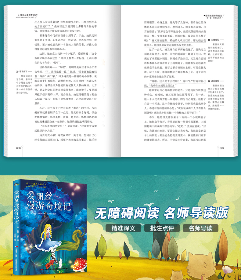 爱丽丝漫游奇境记世界经典文学名著青少年儿童文学课外阅读书籍中小