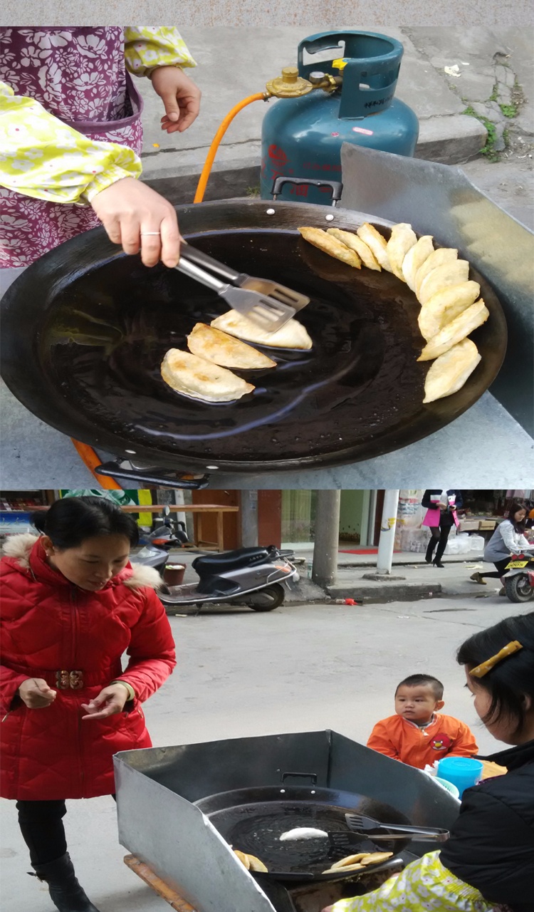 生铁煎锅平底锅铸铁煎饼铁锅双耳加厚无涂层商用煎饼锅烙饼锅44cm加厚